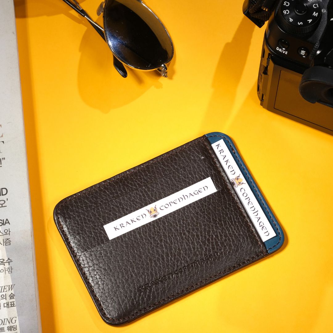 Småsten Læder 8 Kortholder – Brun/Blå