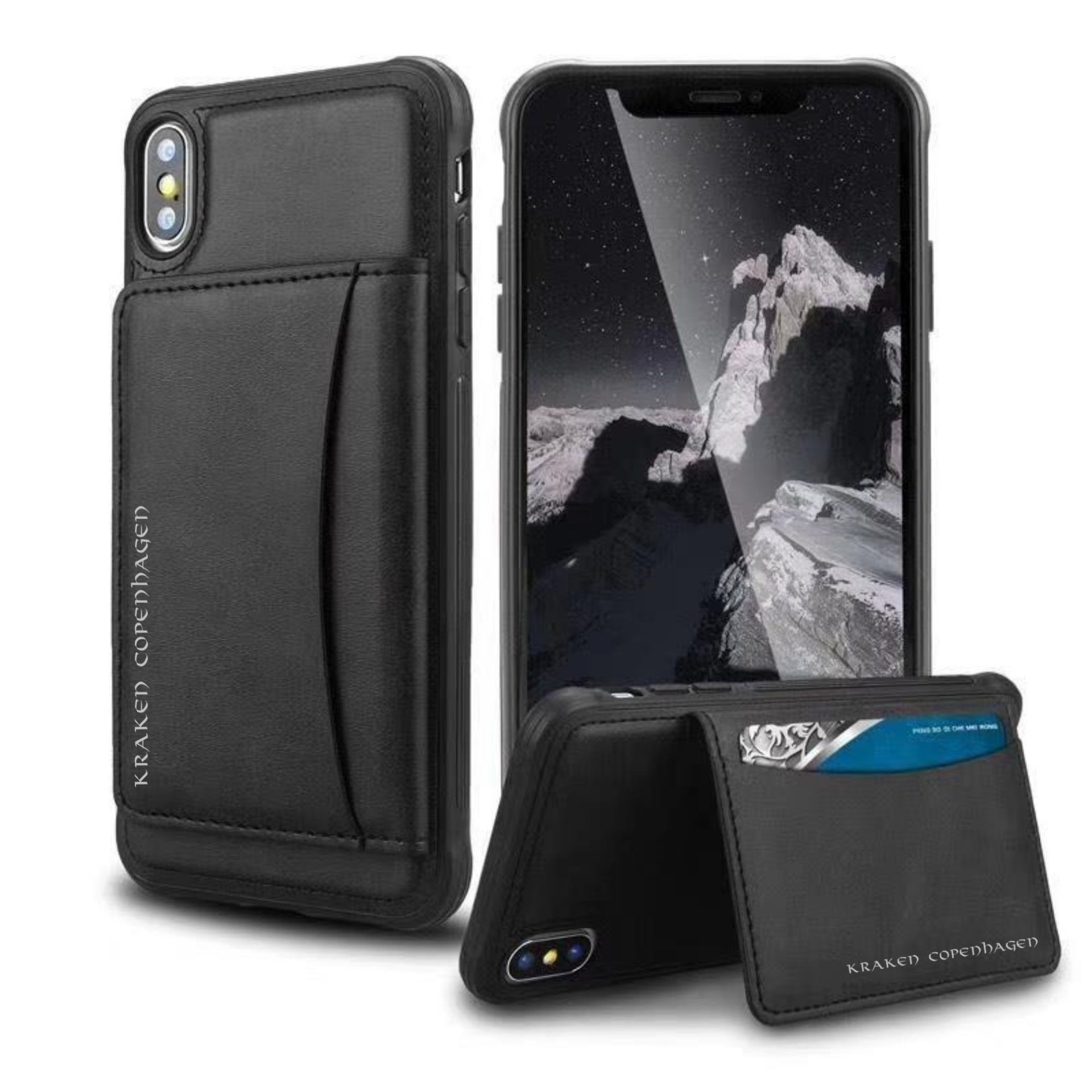 Samsung Smart Leather Wallet Cover With Card Holder - Black