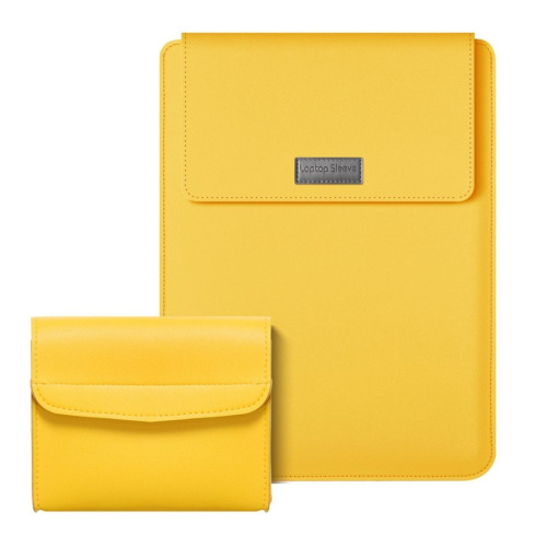 Computer Leather Sleeve - Yellow