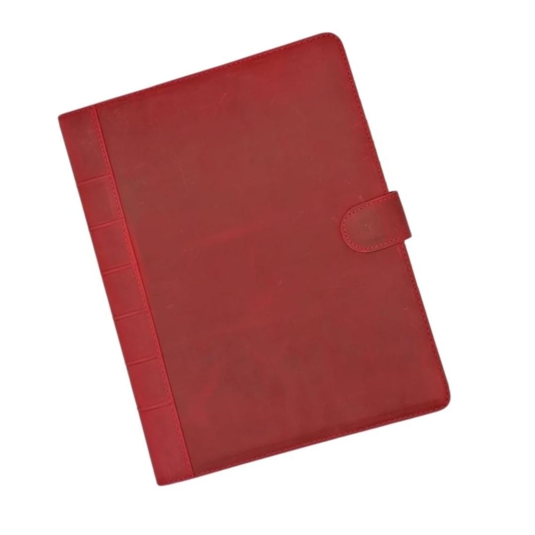 Ægte Crazy Læder IPad Bog Cover - Rød