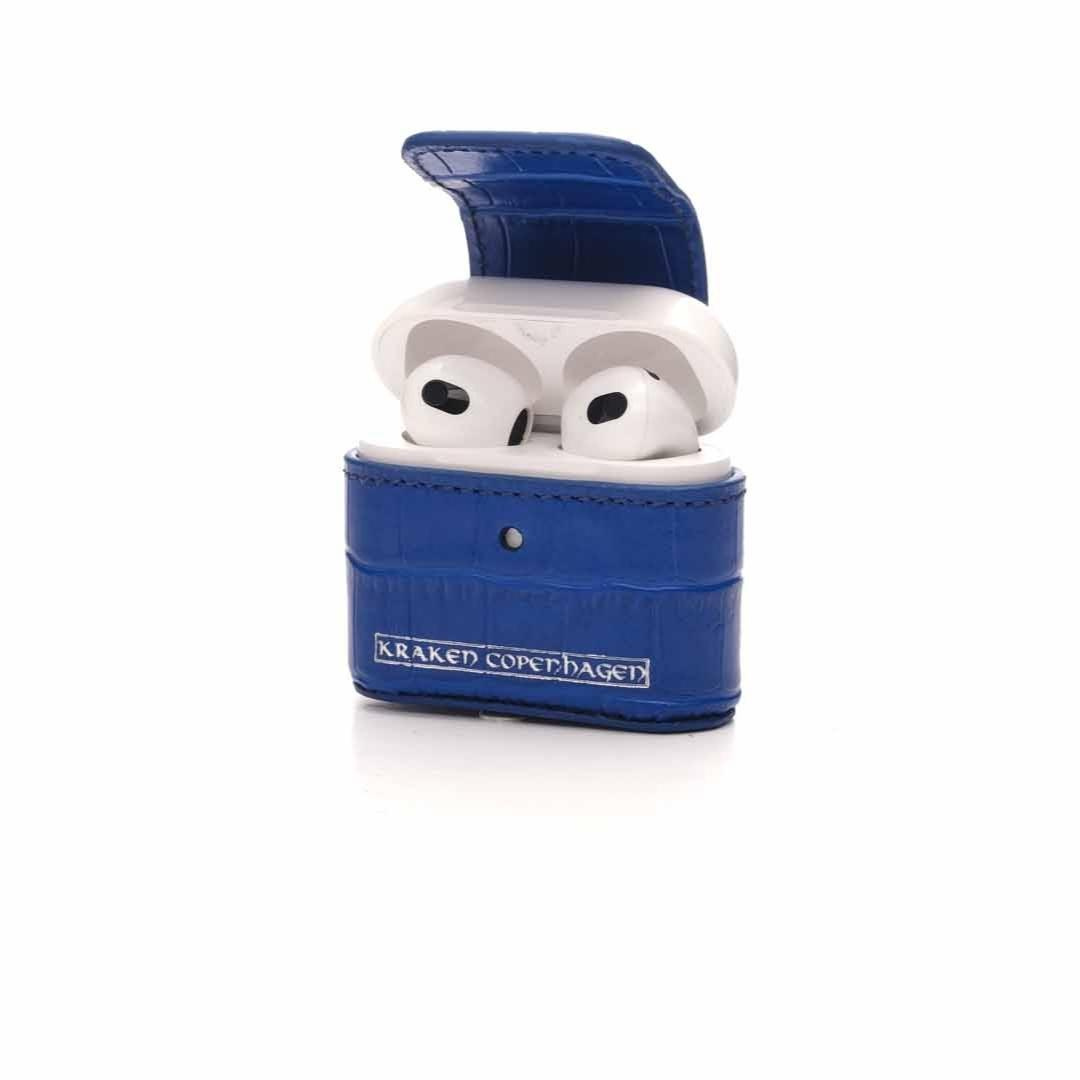 Ubbe --AirPods Leather Case With Carabiner -Blue