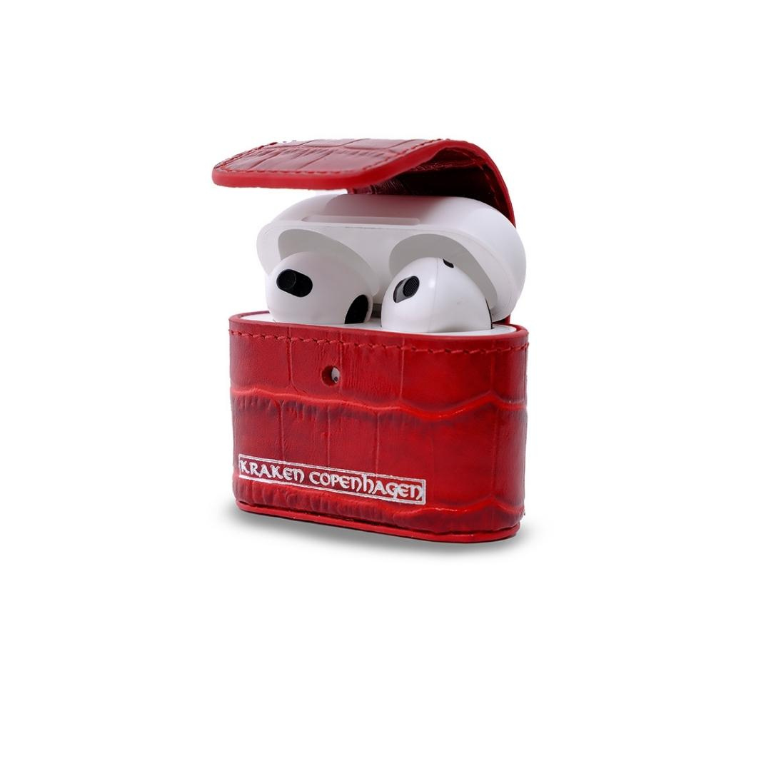 Ubbe -AirPods Leather Case With Carabiner -Red