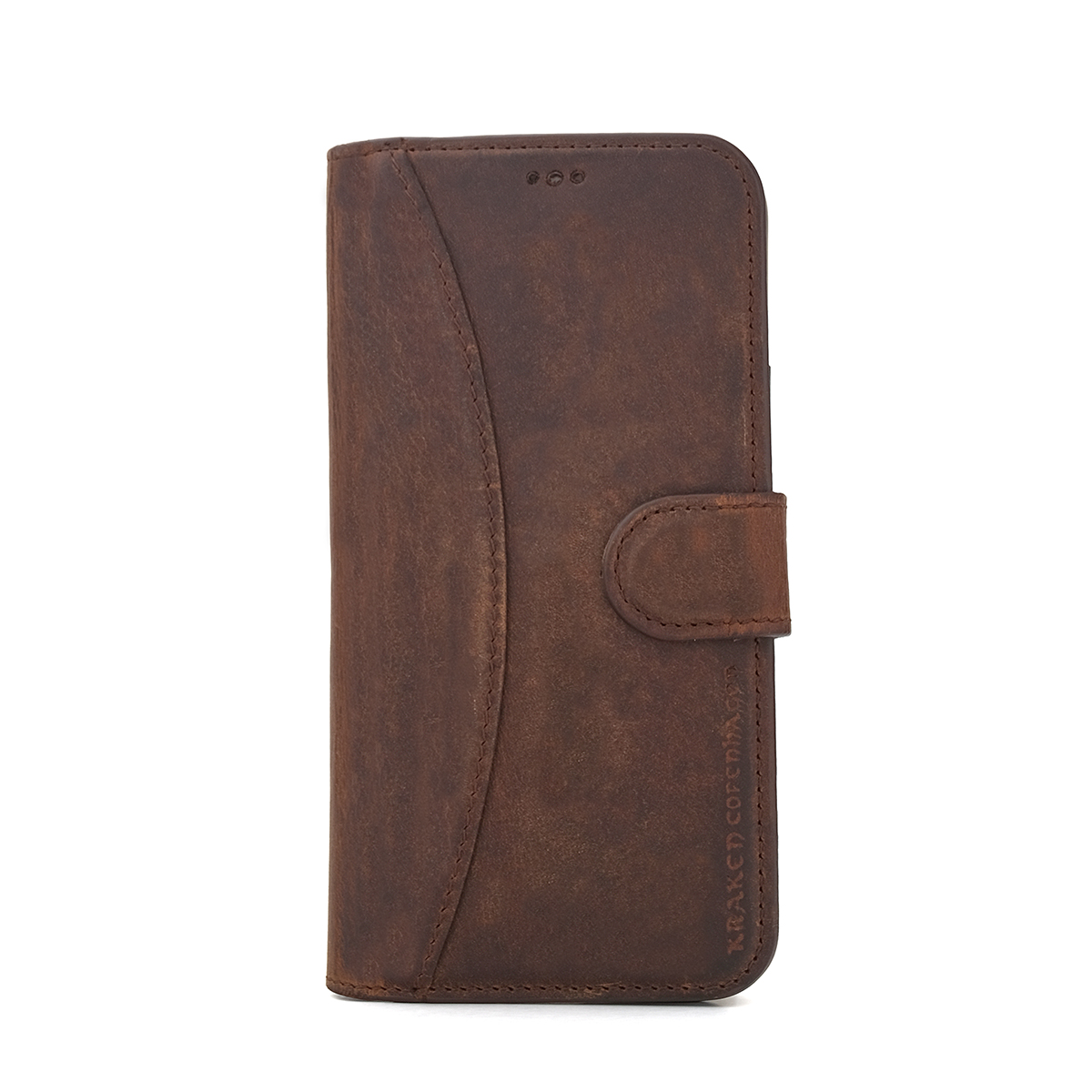 Ægte Læder Moon Wallet IPhone Cover - Mørkebrun