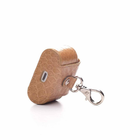Bjørn-AirPods Cover Med Karabinhage--Beige