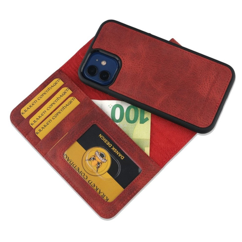 Magic Cover – 2-i-1 Læder Wallet Cover til iPhone - Rød