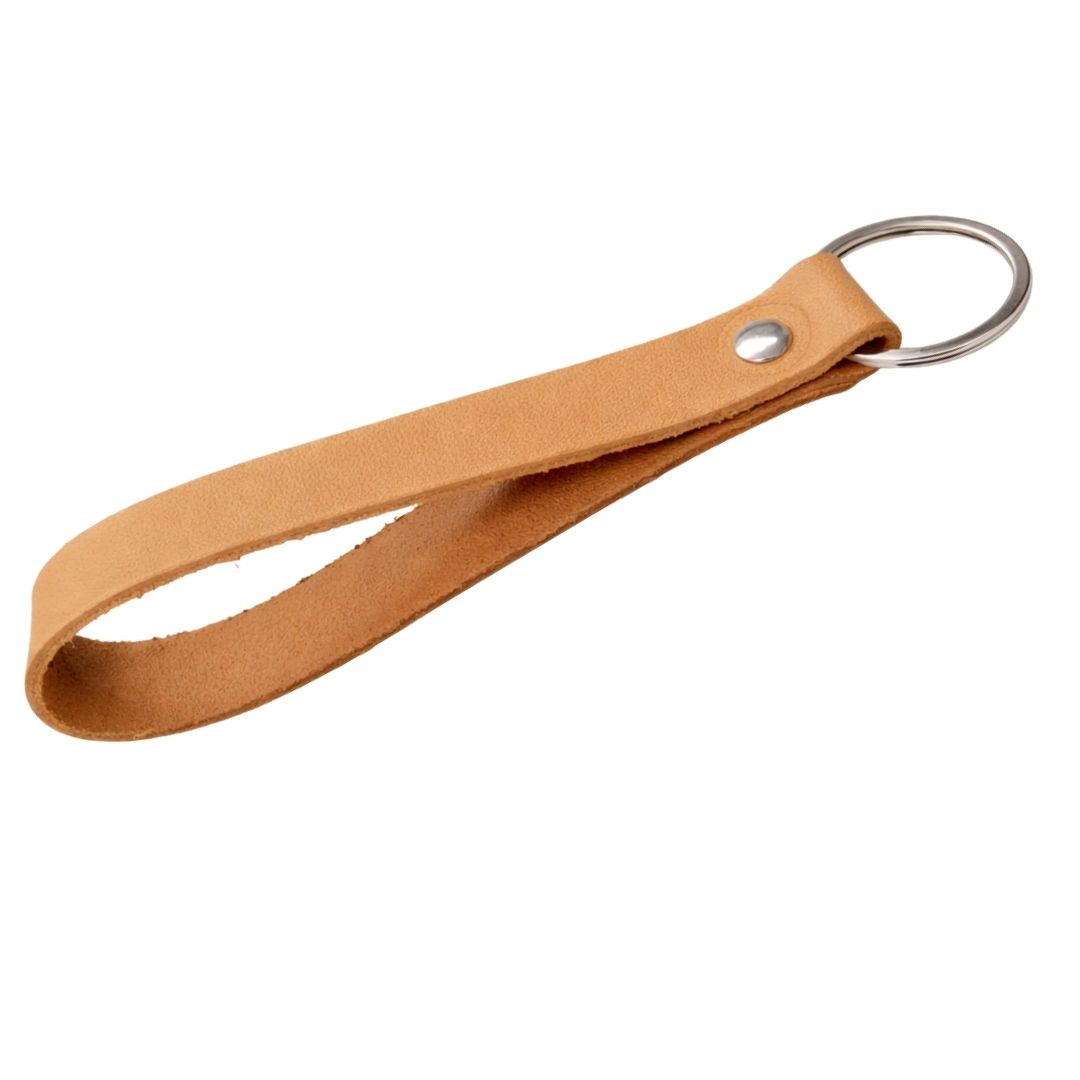 Leather Keychain with Name – Personalized & Free Engraving | Red Brown