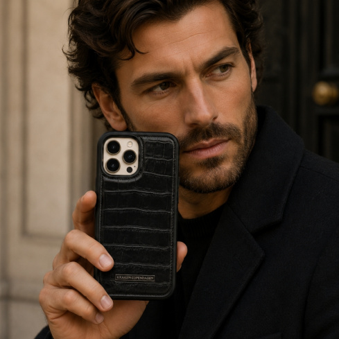 Ægte læder iPhone Cover – Sort | Kraken Copenhagen