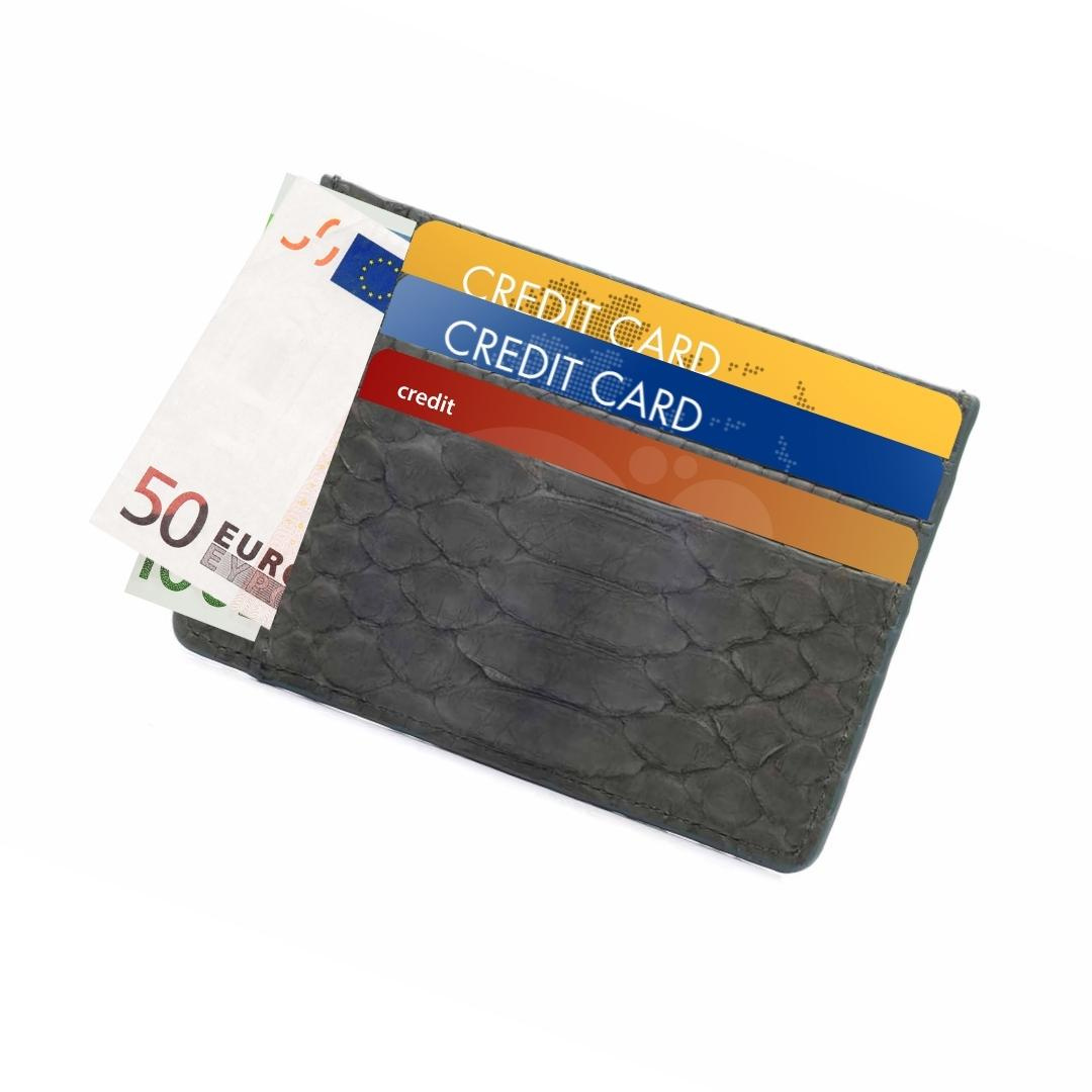 Bjørn-Læder Kortholder - Mørkegrøn