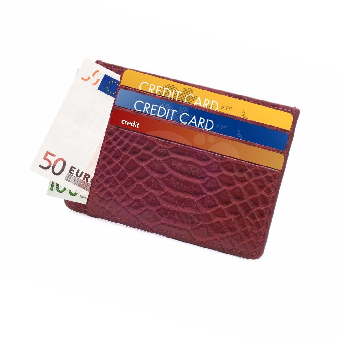 Ivar -Leather Card holder -Red
